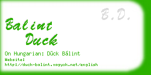 balint duck business card